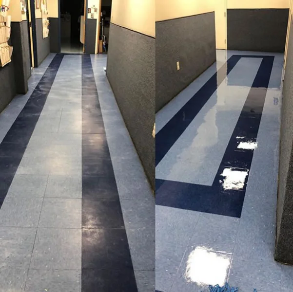 Glossy patterned tile floor
